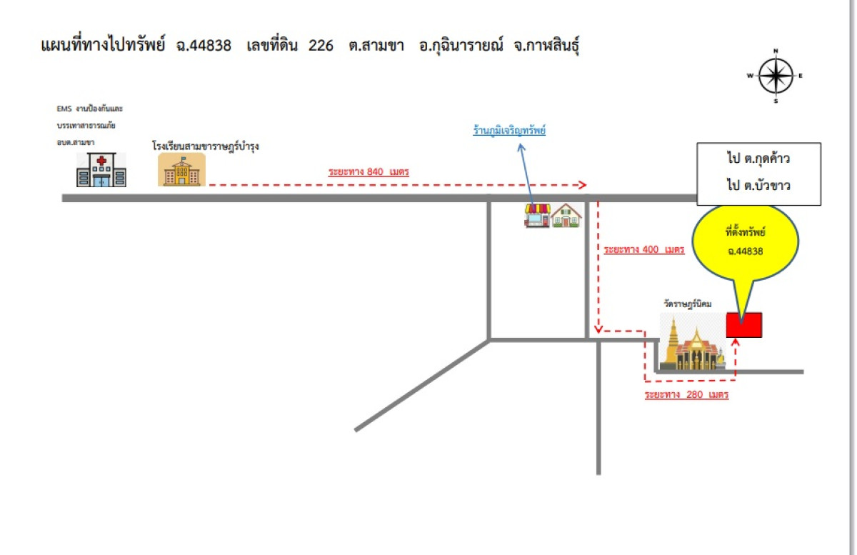 ที่ดินเปล่า กาฬสินธุ์ กุฉินารายณ์ สามขา 150000