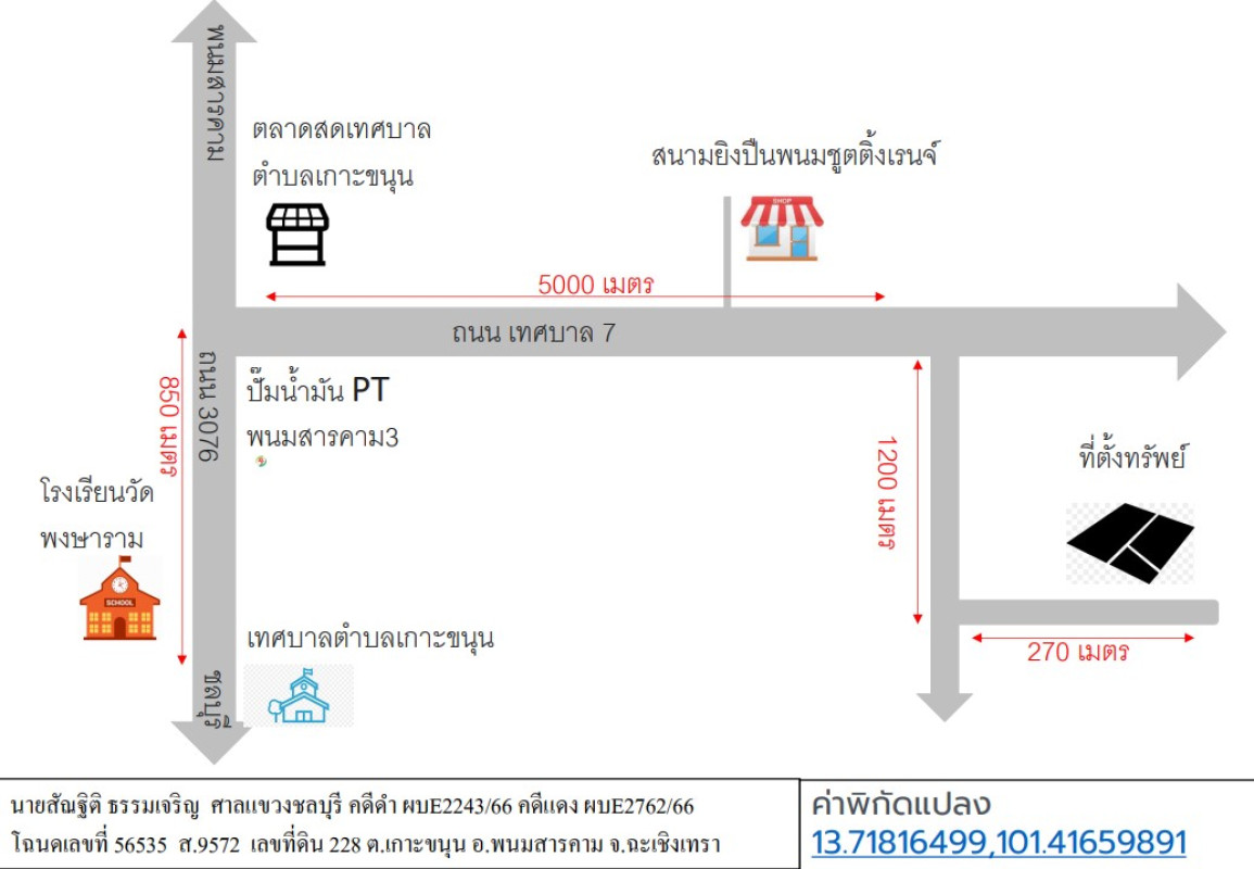 ที่ดินเปล่า ฉะเชิงเทรา พนมสารคาม เกาะขนุน 360000
