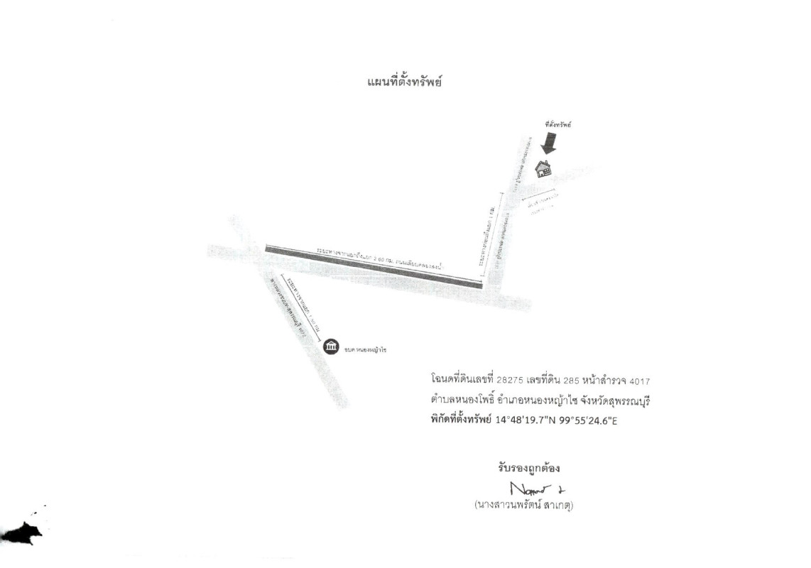 ที่ดินเปล่า สุพรรณบุรี หนองหญ้าไซ หนองโพธิ์ 40200