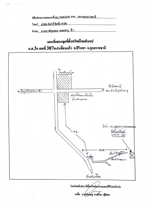 Residential land/lot Ubon Ratchathani Sirindhorn Kham Khuean Kaeo 122100