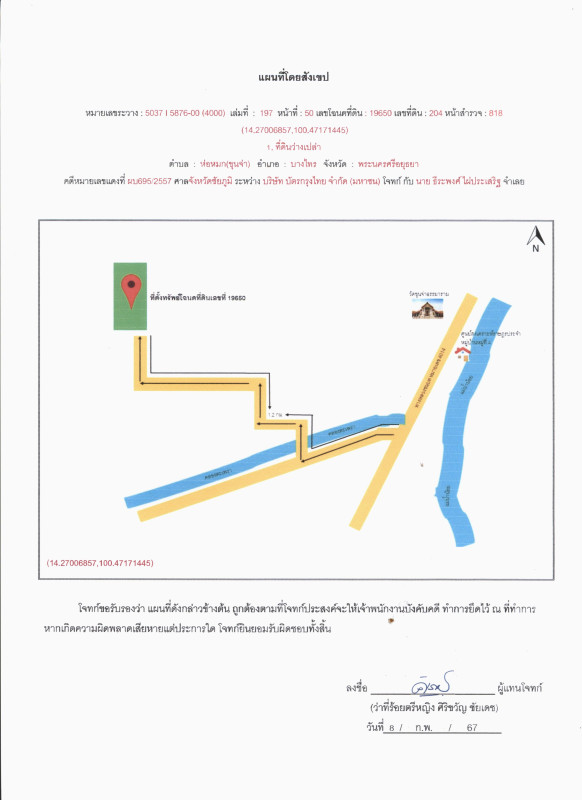 Residential land/lot Phra Nakhon Si Ayutthaya Bang Sai Bang Yitho 75000