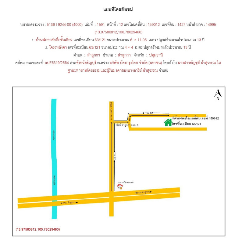 บ้านเดี่ยว ปทุมธานี ลำลูกกา ลำลูกกา 1059635