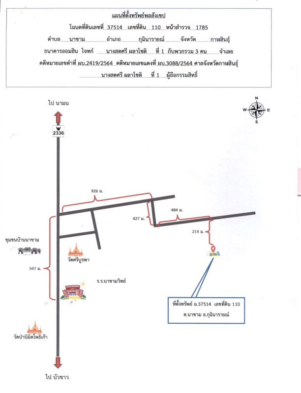 ที่ดินเปล่า กาฬสินธุ์ กุฉินารายณ์ นาขาม 870000