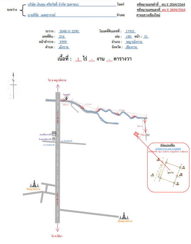 Residential land/lot Chiang Rai Phaya Mengrai Mengrai 100000