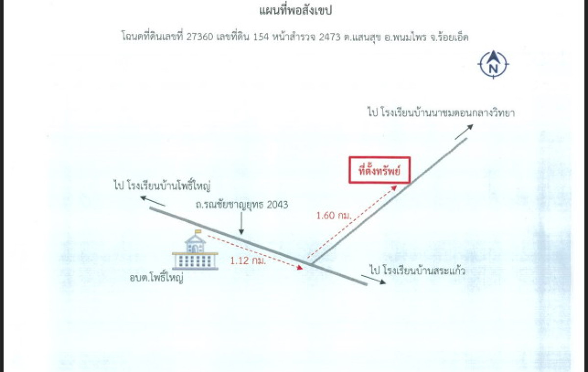 Residential land/lot Roi Et Phanom Phrai Saen Suk 390600