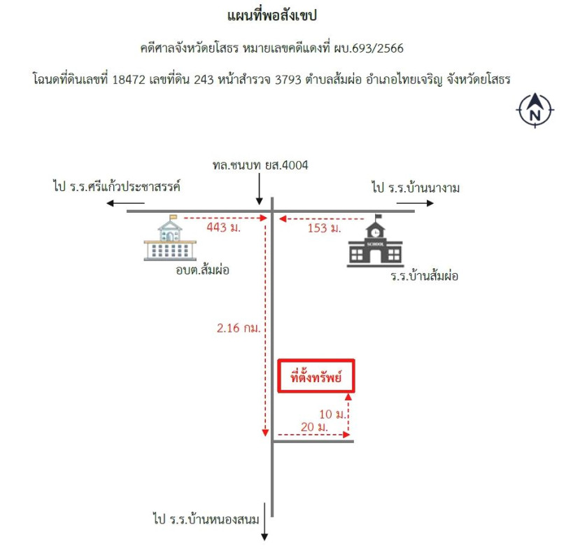 ที่ดินเปล่า ยโสธร ไทยเจริญ ส้มผ่อ 16250