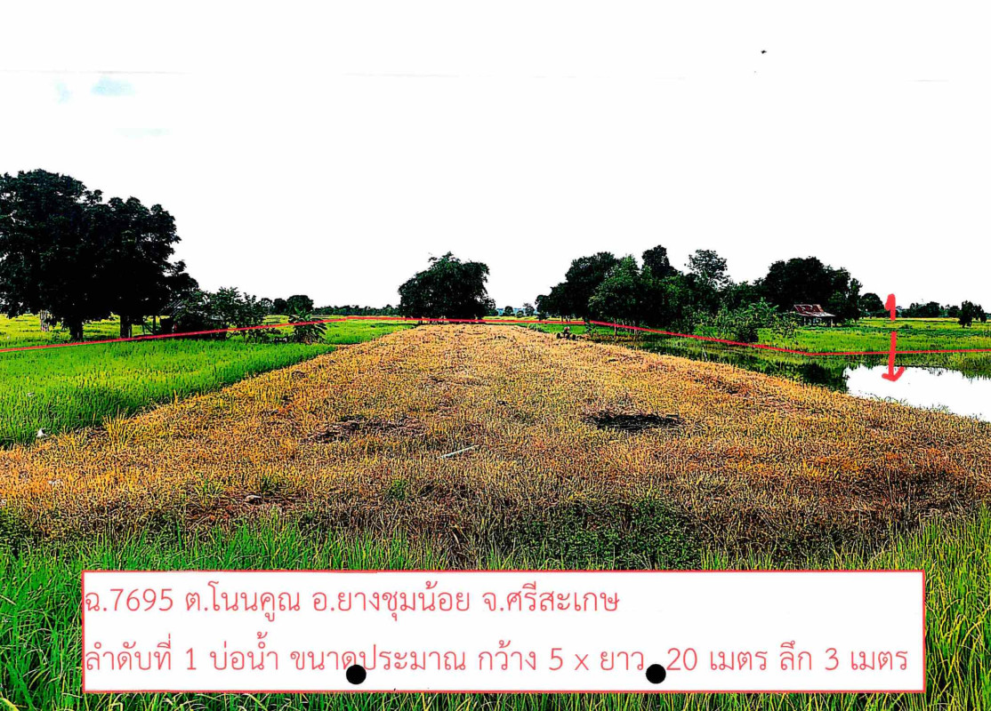 Residential land/lot Si Sa Ket Yang Chum Noi Non Khun 598500