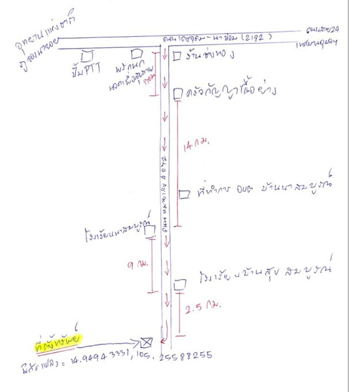 Residential land/lot Ubon Ratchathani Det Udom Kut Prathai 37200