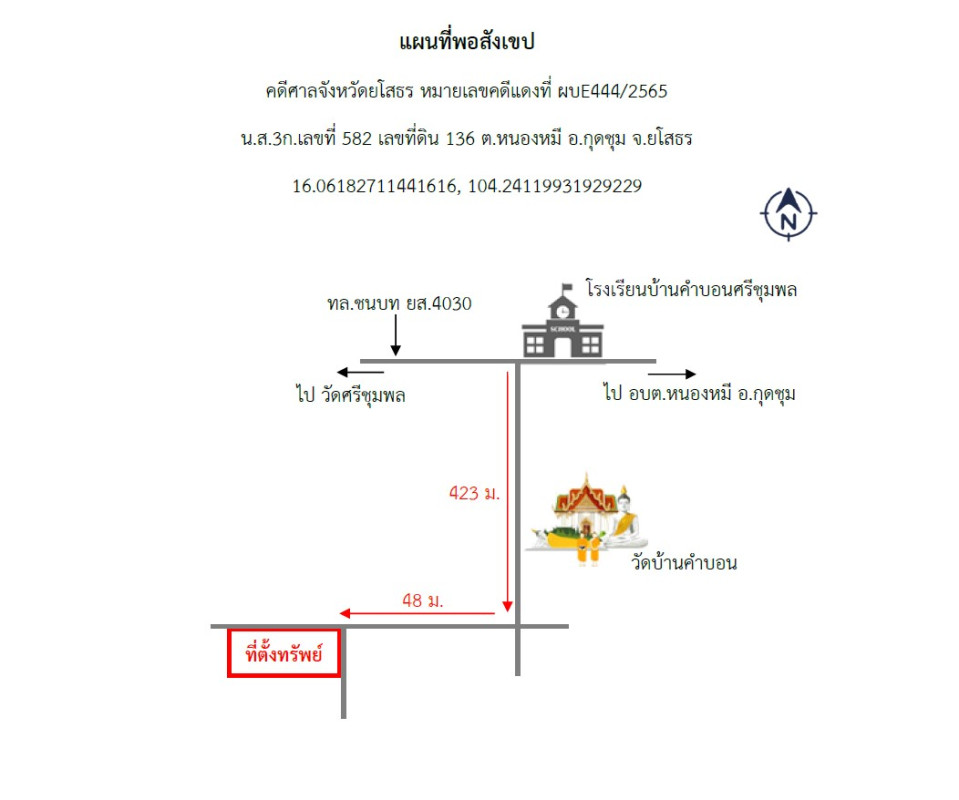 บ้านเดี่ยว ยโสธร กุดชุม หนองหมี 948000