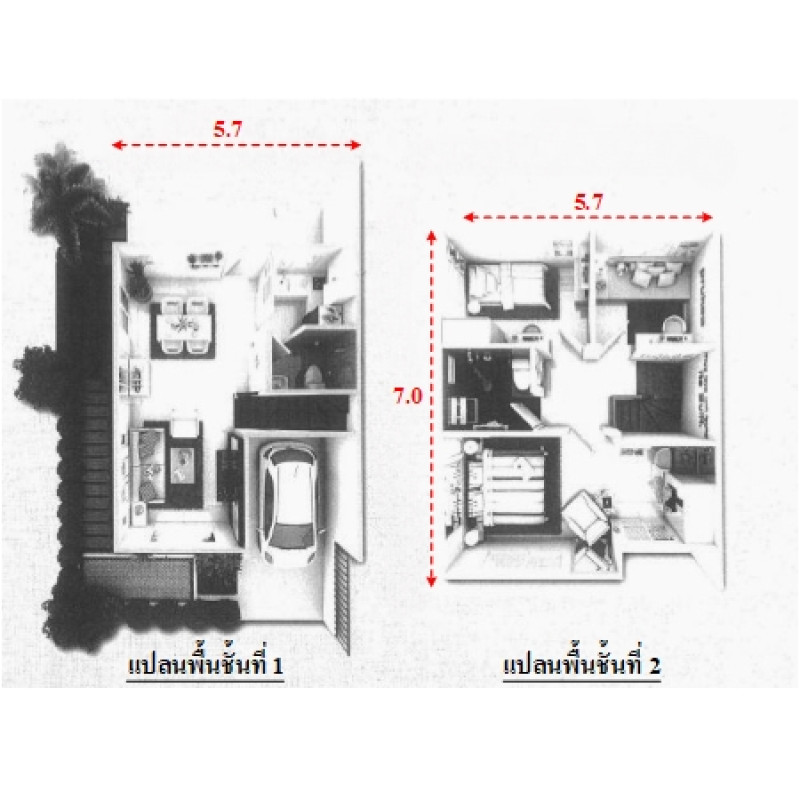 ทาวน์เฮ้าส์ พฤกษา นารา 99 โรจนะ-สามเรือน พระนครศรีอยุธยา บางปะอิน สามเรือน 2202000