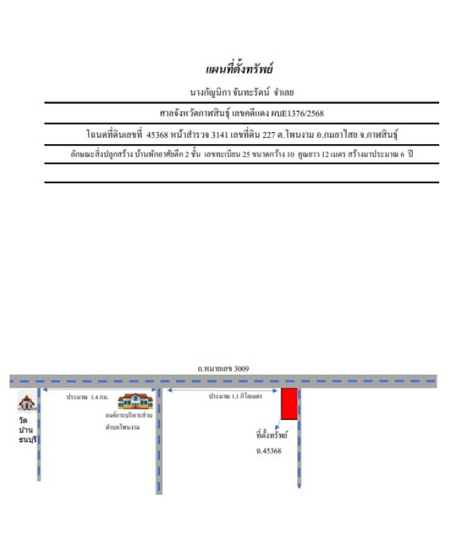 บ้านเดี่ยว กาฬสินธุ์ กมลาไสย โพนงาม 2221000