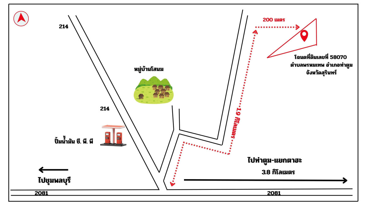 Residential land/lot Surin Tha Tum Phrom Thep 738530