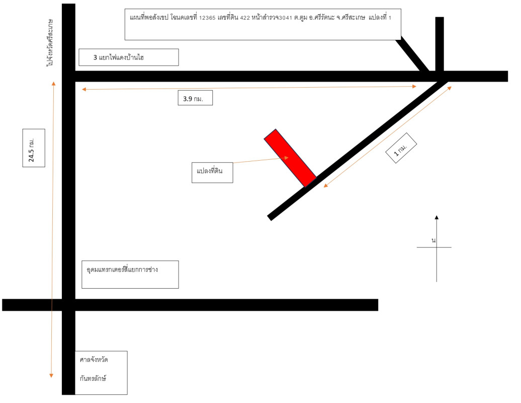 ที่ดินเปล่า ศรีสะเกษ ศรีรัตนะ ตูม 26700