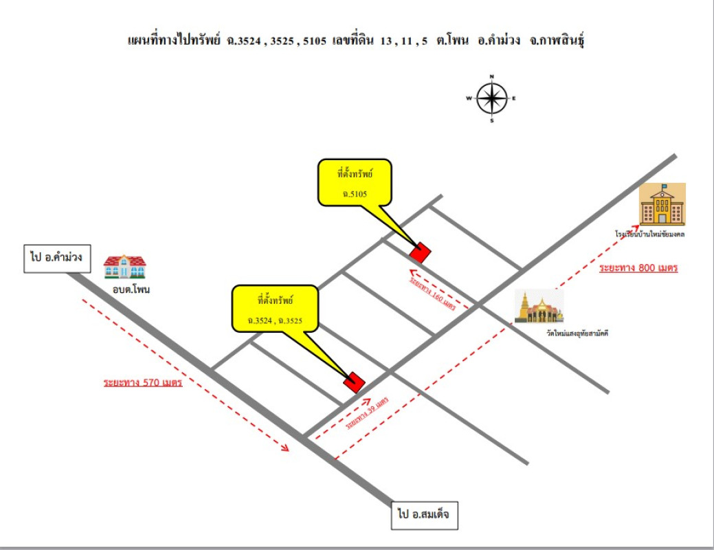 ที่ดินเปล่า กาฬสินธุ์ คำม่วง โพน 77000