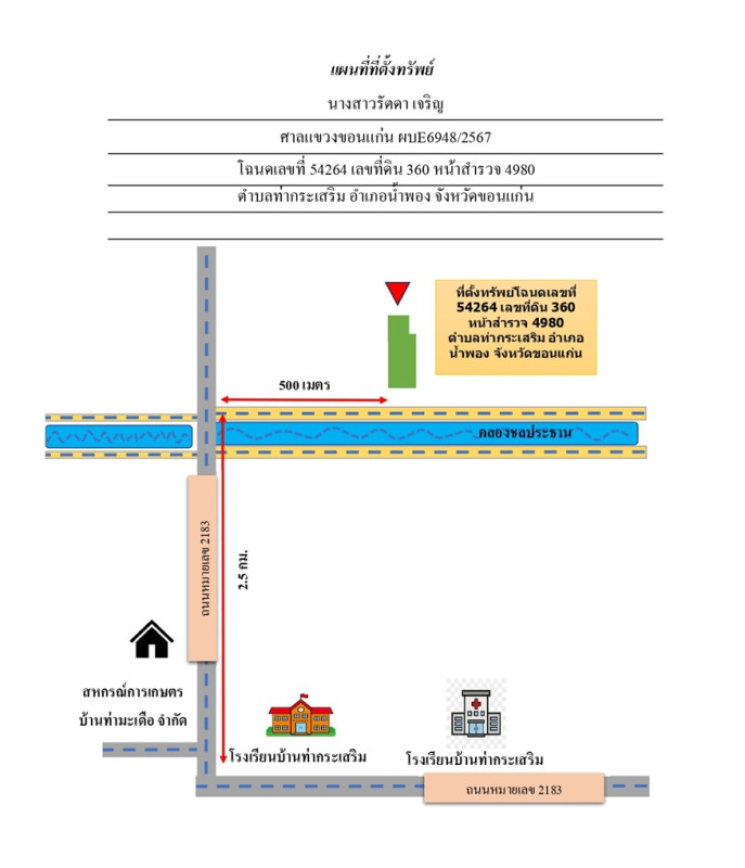 ที่ดินเปล่า ขอนแก่น น้ำพอง ท่ากระเสริม 112000