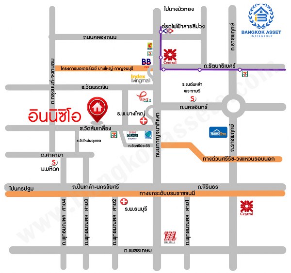 บ้านเดี่ยว อินนิซิโอ ปิ่นเกล้า-วงแหวน นนทบุรี บางกรวย ศาลากลาง 4390000