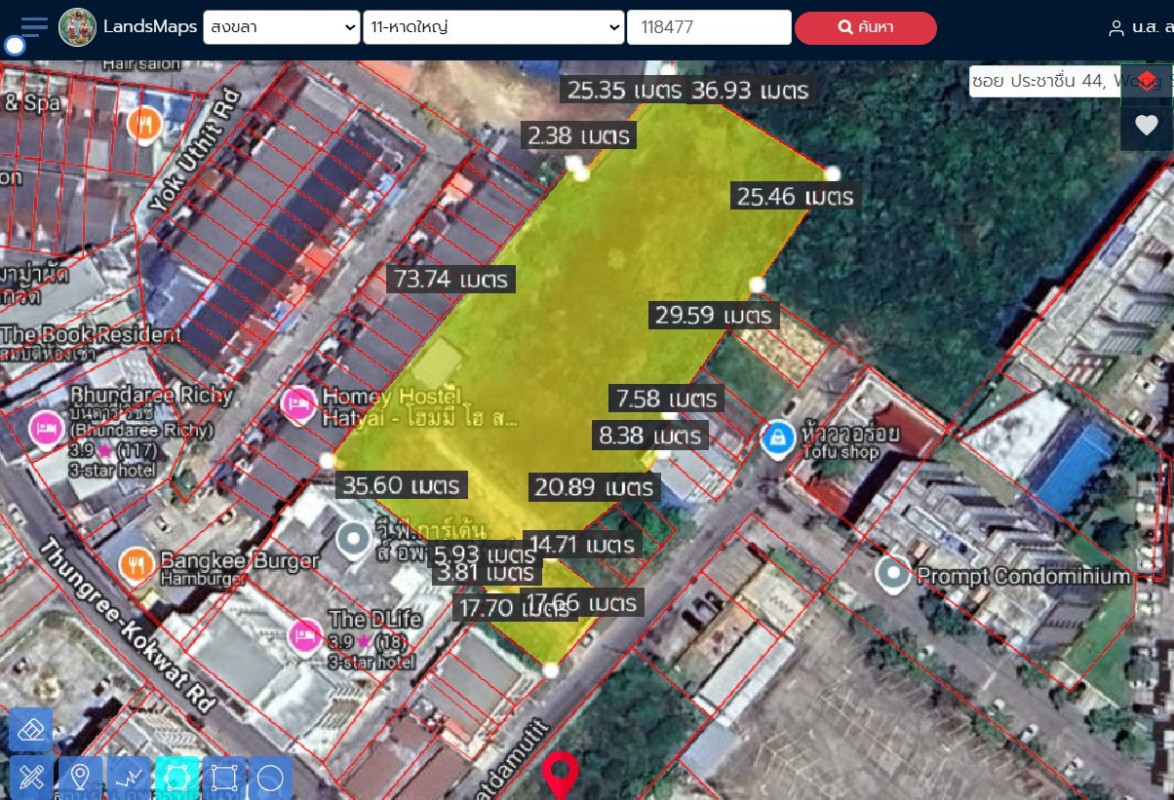 ที่ดินเปล่า สงขลา หาดใหญ่ คอหงส์ 135000000