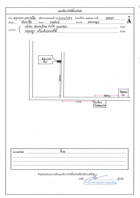 ที่ดินเปล่า นครนายก องครักษ์ ศีรษะกระบือ 55000
