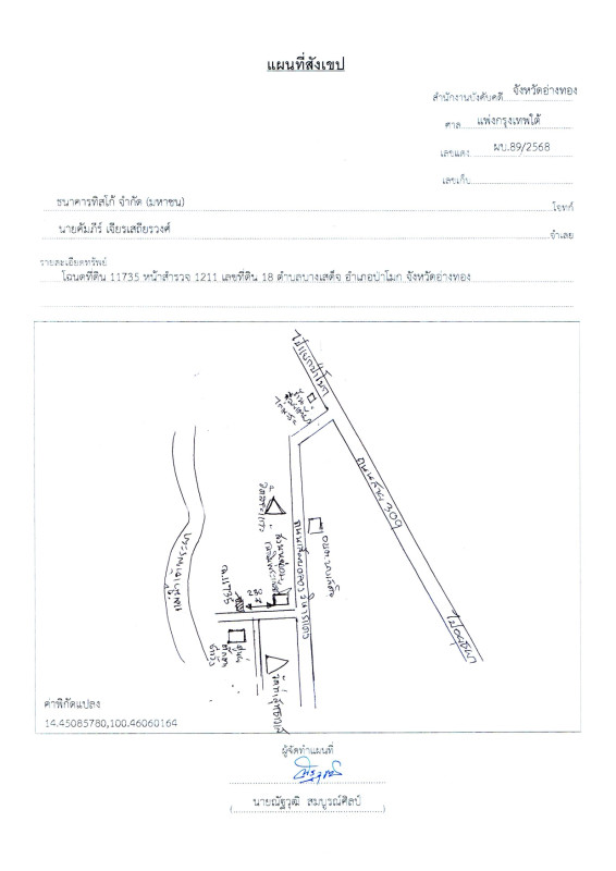 ที่ดินเปล่า อ่างทอง ป่าโมก บางเสด็จ 22500