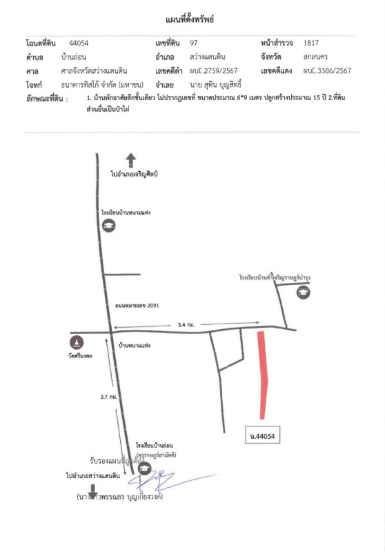 บ้านเดี่ยว สกลนคร สว่างแดนดิน บ้านถ่อน 984000