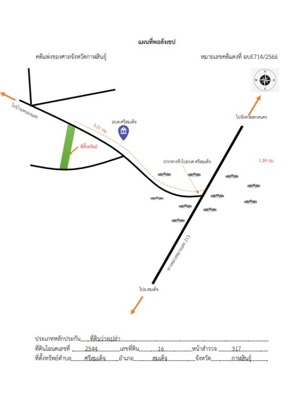 ที่ดินเปล่า กาฬสินธุ์ สมเด็จ ศรีสมเด็จ 870000