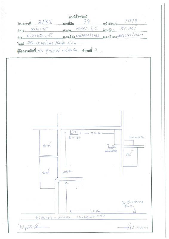 Residential land/lot Sa Kaeo Ta Phraya Thappharat 84000