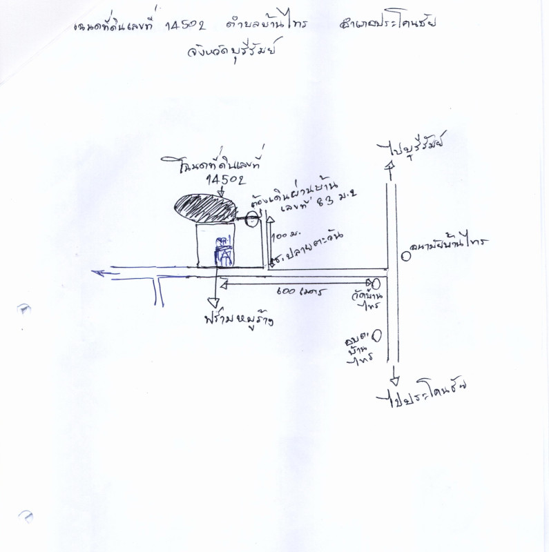 ที่ดินเปล่า บุรีรัมย์ ประโคนชัย บ้านไทร 36600