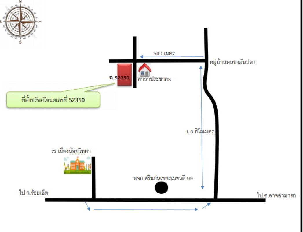 บ้านเดี่ยว ร้อยเอ็ด ธวัชบุรี เมืองน้อย 489560