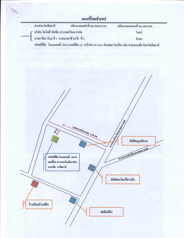 Residential land/lot Pattani Kapho Talo Due Raman 29340