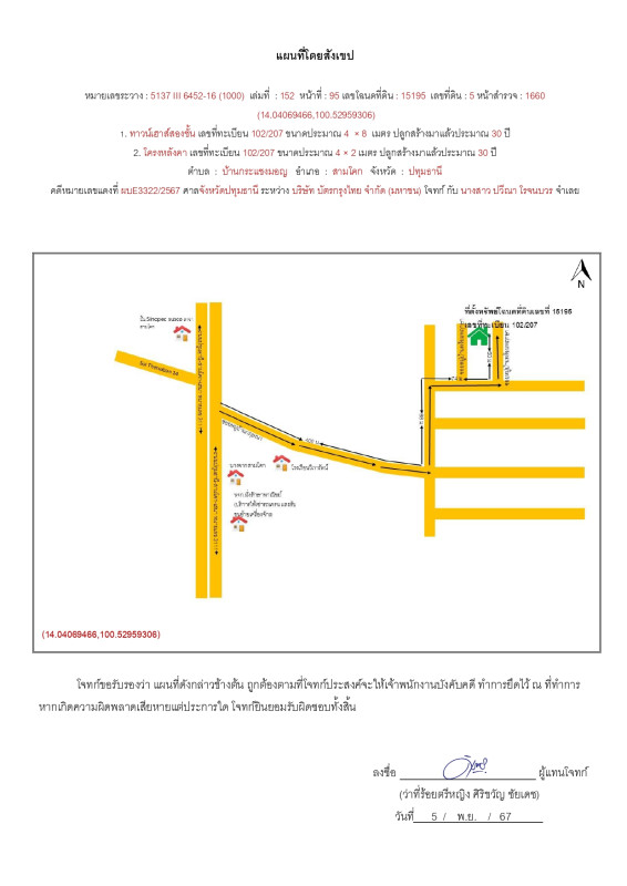 ทาวน์เฮ้าส์ ปทุมธานี สามโคก กระแชง 661280