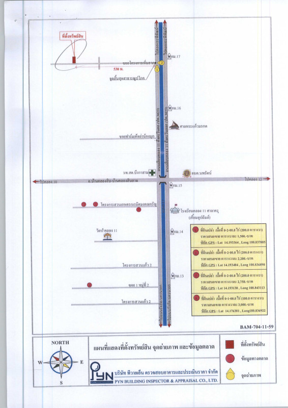 ที่ดินเปล่า ปทุมธานี หนองเสือ บึงกาสาม 150000